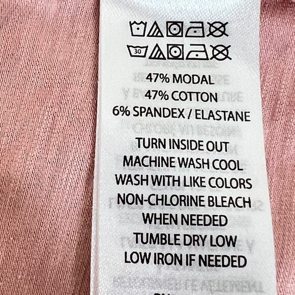 Rachel Rachel Roy Womens XL Pink Side Ruched Knit Top Modal Cotton Blend Slub - Picture 5 of 5